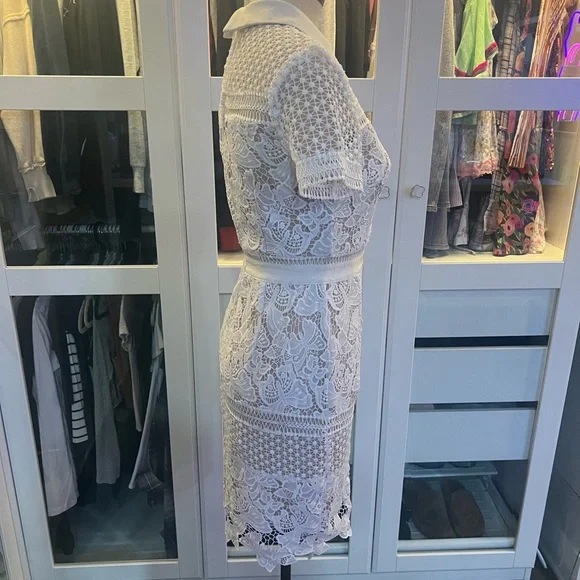 Aqua Lace White Dress Sz Small - Picture 7 of 10